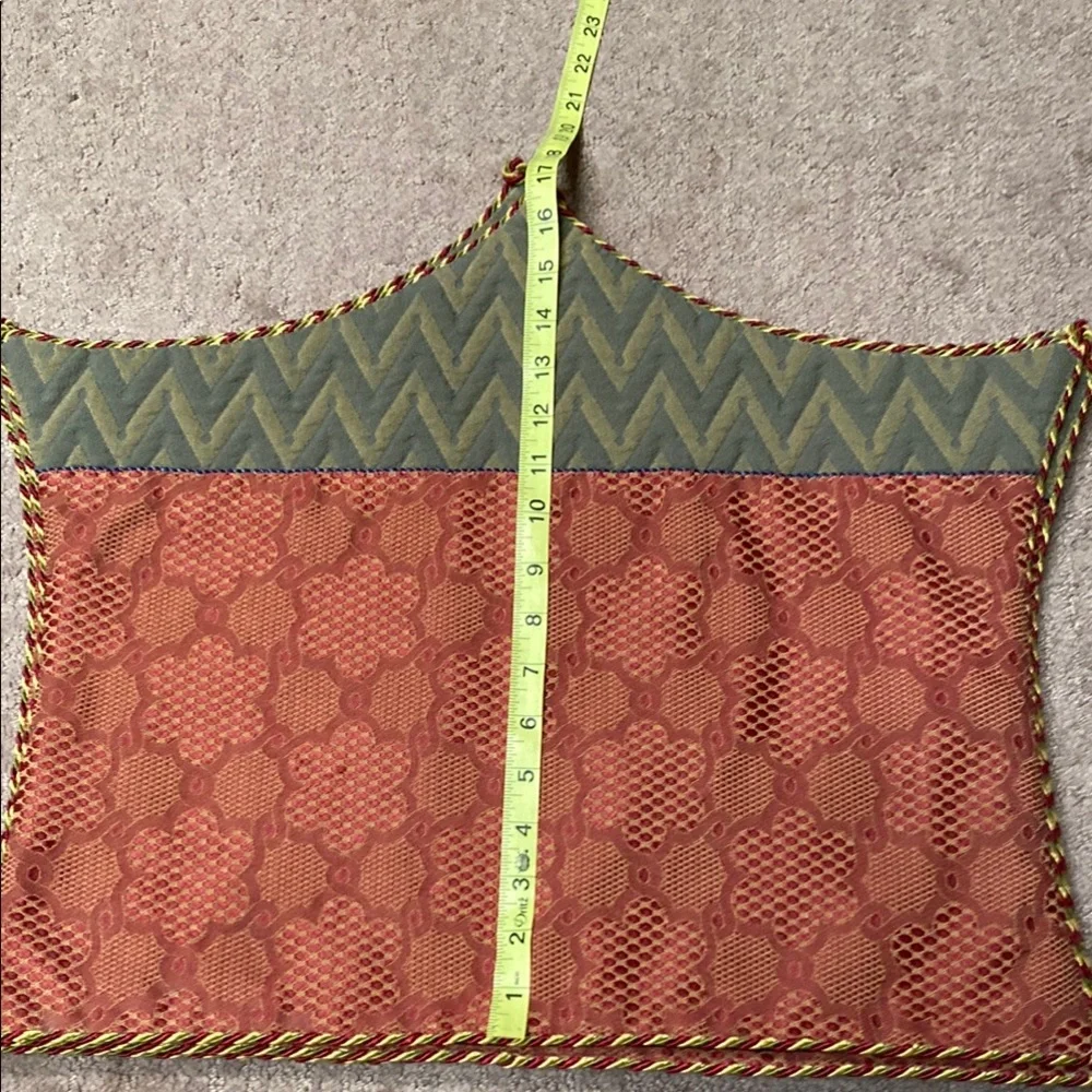 Elegant Burgundy and Green Patterned Textile Placemats Dining